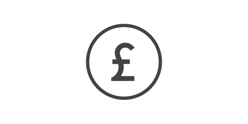 Bristish pound sign badge illustration to signify return on investment