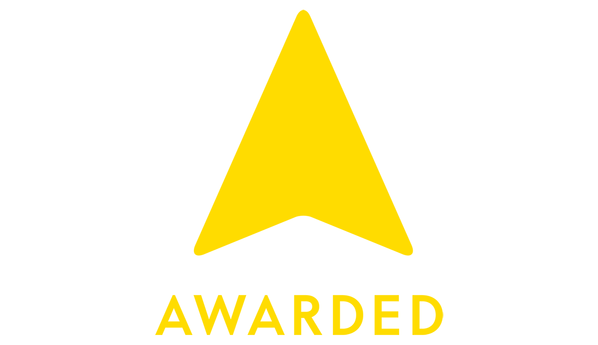 Awarded arrow logo in yellow